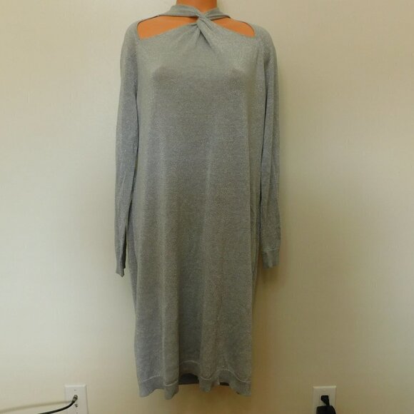 MICHAEL Michael Kors Dresses & Skirts - A97 Michael Kors Twist-neck Metallic Sweaterdress